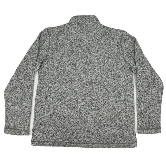 Eddie Bauer‎ Sweater Men's L Heather Pirate Black 1/4 Zip Pullover Fleece Pocket - Picture 7 of 11